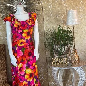 Lauhala Hawaiian 50/60’s Vintage Maxi Dress